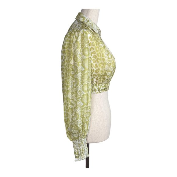 All Saints Clara Long Sleeve Crop Blouse - Picture 4 of 5